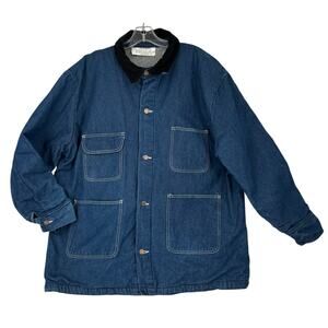 Vintage Denim Chore Coat Mens XL Blanket Lined Streetwear Workwear Farmcore